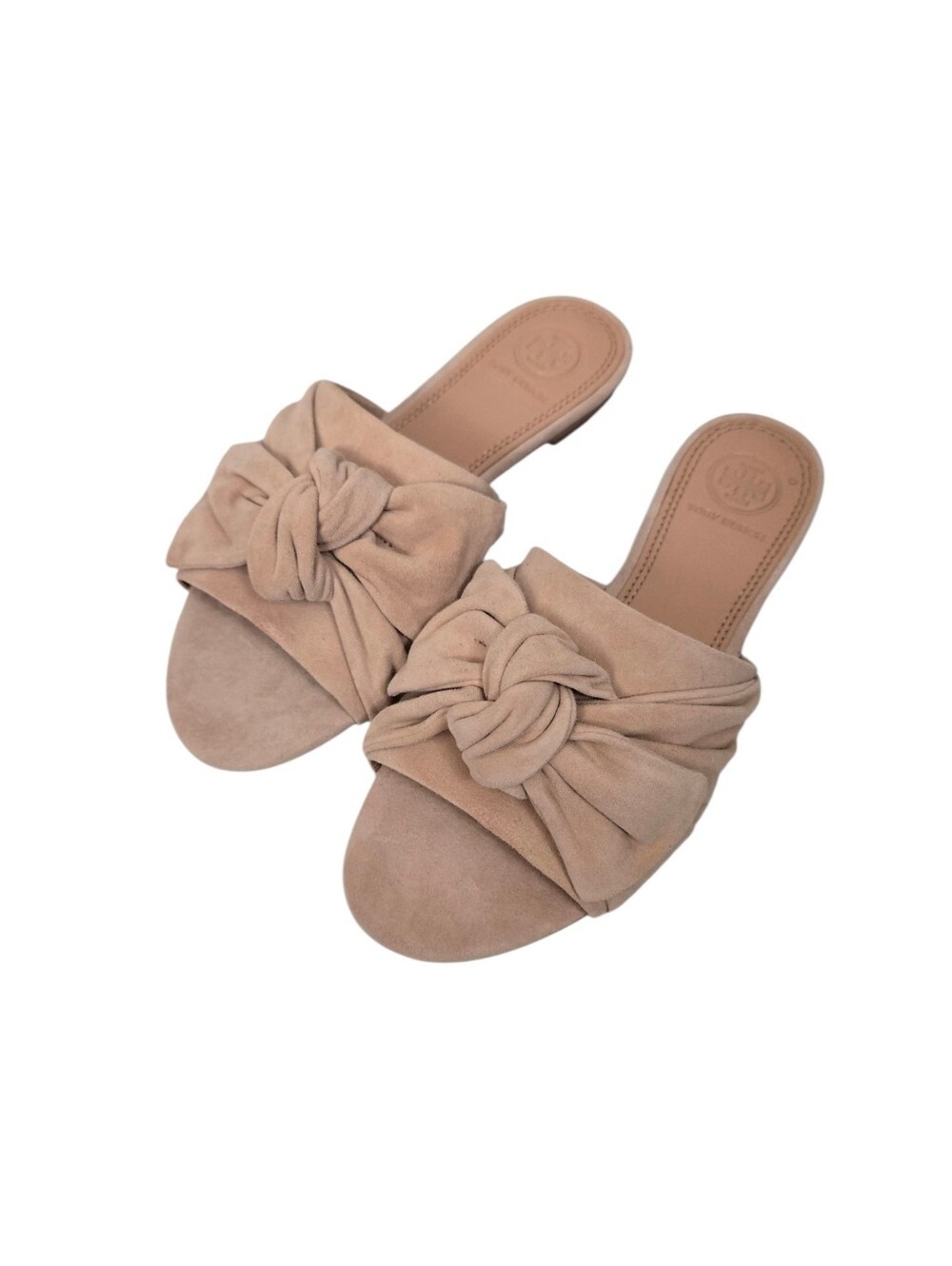 Tory Burch Annabelle Bow Suede Dusty Rose Slide Sandal